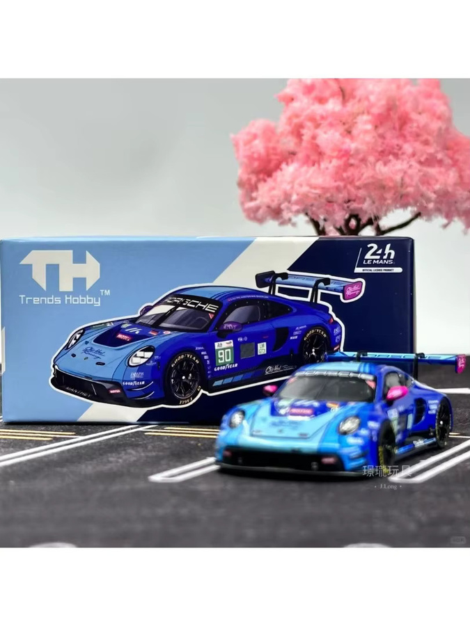 Trends Hobby 911 GT3 R LeMans 24H LMGT3 2025 Manthey 1st Phorm No90, Druckguss-Modellauto, 1:64, Blau - Bild 2