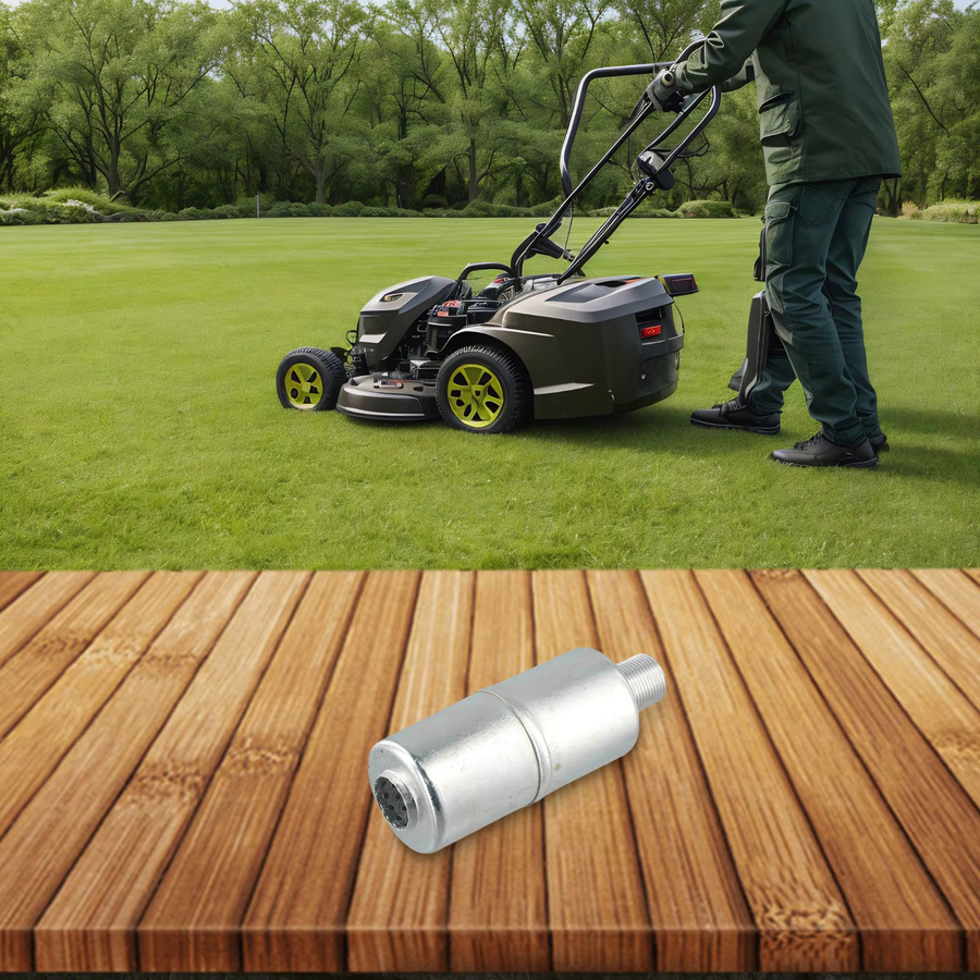 Vibratite Schalldämpfer Ersatz 3/4 Zoll Gewindeschalldämpfer in Silber passend für 5 bis 8 PS Rasenmäher und Gartengeräte - Bild 2