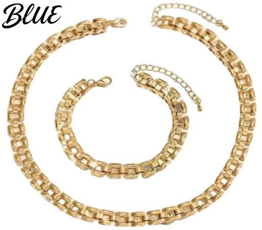 SILVERHOO Schmuckset, Gold, Damen, Cuban, beige - Bild 1