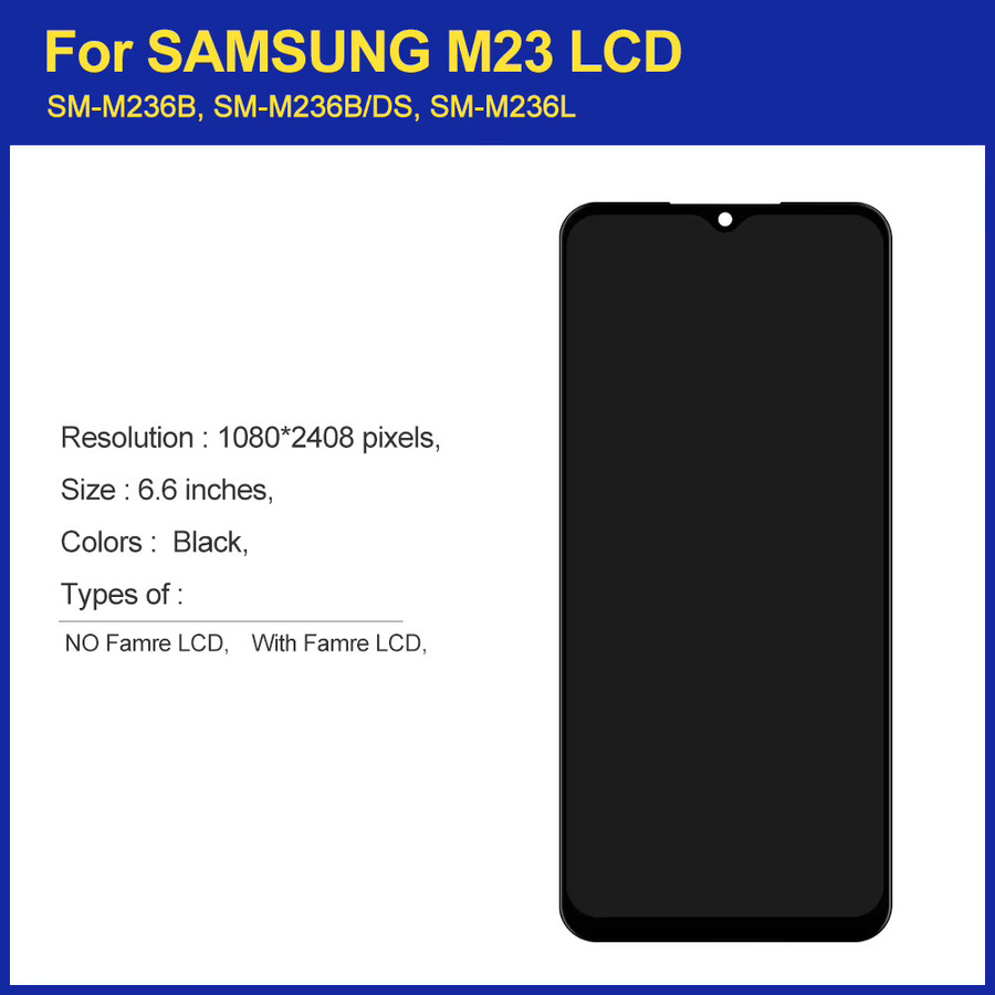 Samsung Galaxy M23 LCD Display mit Touchscreen Digitizer Ersatz und Rahmen in Schwarz - Bild 2