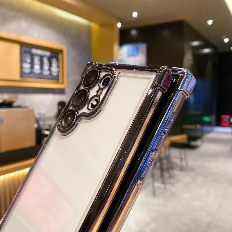 Samsung Schutzhülle mit TPU-Rand und Acryl-Ecken in Silver für S25 Ultra, S24 Ultra Plus, S23 und S22 - Bild 2