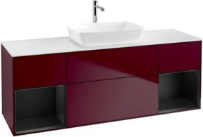 V&B Finion Waschtischunterschrank mit LED-Wandbeleuchtung und Regalfach, Weiß, Breite: 160 cm - Bild 1