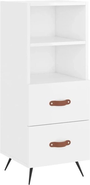 vidaXL Sideboard modern in Hochglanz-Weiß aus Holzwerkstoff und Metall, B/T/H: 34,5 x 34,5 x 90 cm - Bild 1