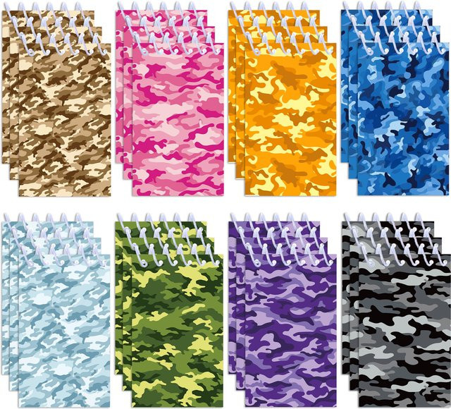 Camouflage Mini Memo Pad Spirale Notebook Set in Multicolour für Schule und Büro - Bild 1