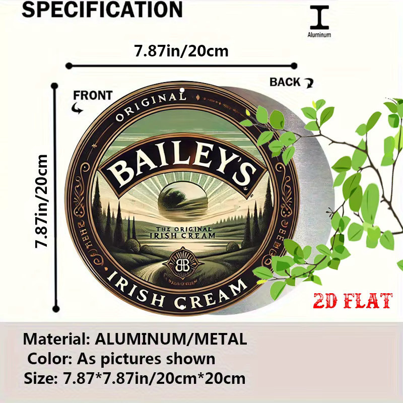 Rundes Baileys Label Aluminiumschild von Heritage als rustikale Metallwandkunst in Mehrfarbig - Bild 2