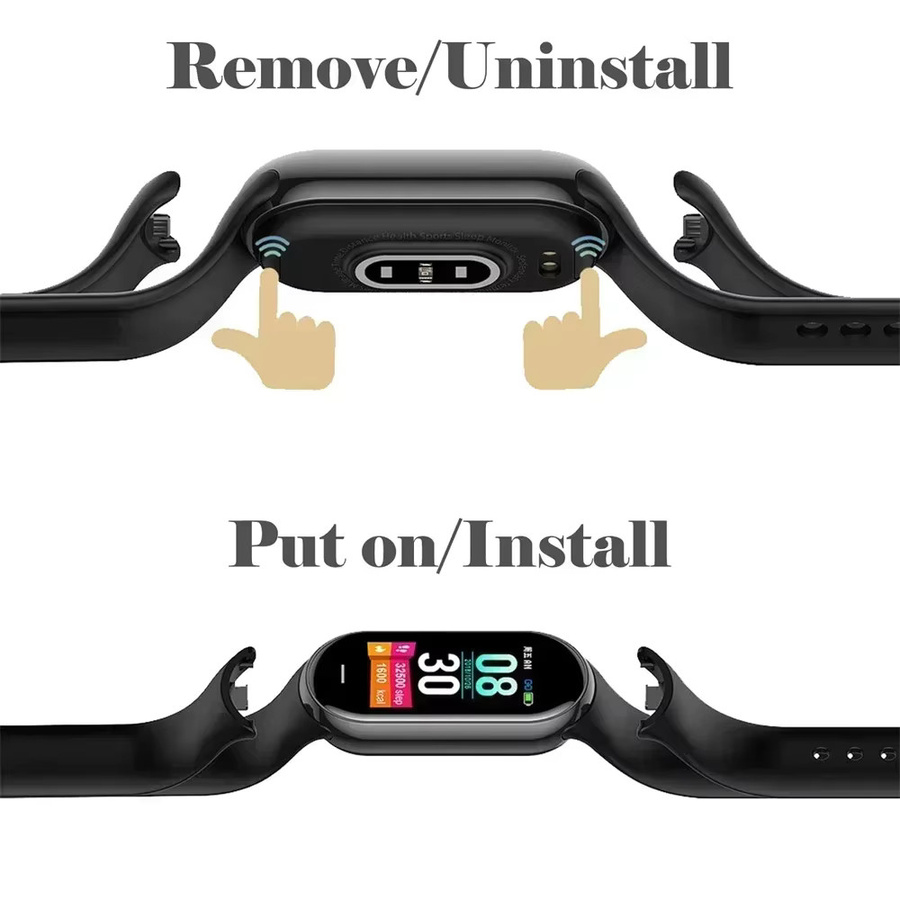 Uhrenarmband Xiaomi Mi Band 8 9, Silikon, Schwarz, Unisex - Bild 3