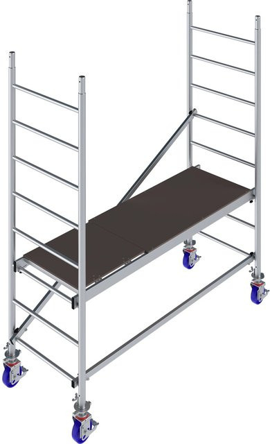 Krause ProTec Alu-Fahrgerüst in Silber mit einer Arbeitshöhe von 2,9 m, B: 70 cm, T: 200 cm, H: 290 cm - Bild 1