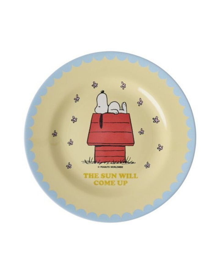 Rice Melamin Essteller mit Snoopy Print in Beige, Durchmesser: 20,0 cm - Bild 1