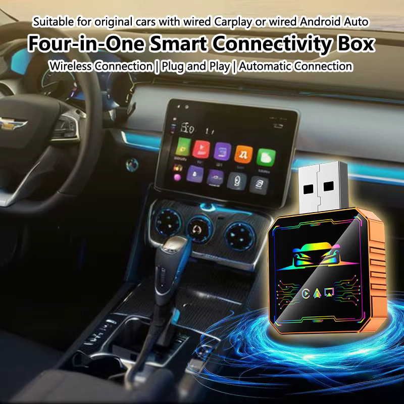 BMAD 4-in-1 Carplay Box für kabellose In-Car-Konnektivität mit Spiegelprojektion und Rückfahrsteuerung für Apple und Android via Wi-Fi und Bluetooth - Bild 2