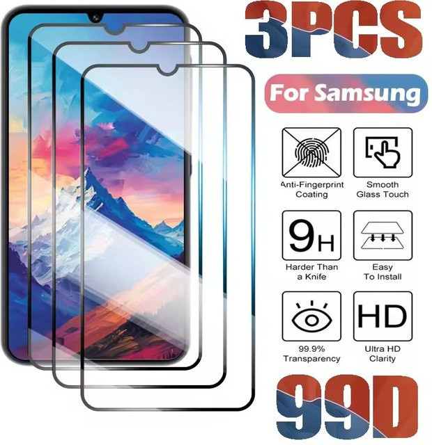 3er-Pack Displayschutzfolie aus gehärtetem Glas für Samsung Galaxy A16 4G und 5G, transparent - Bild 1