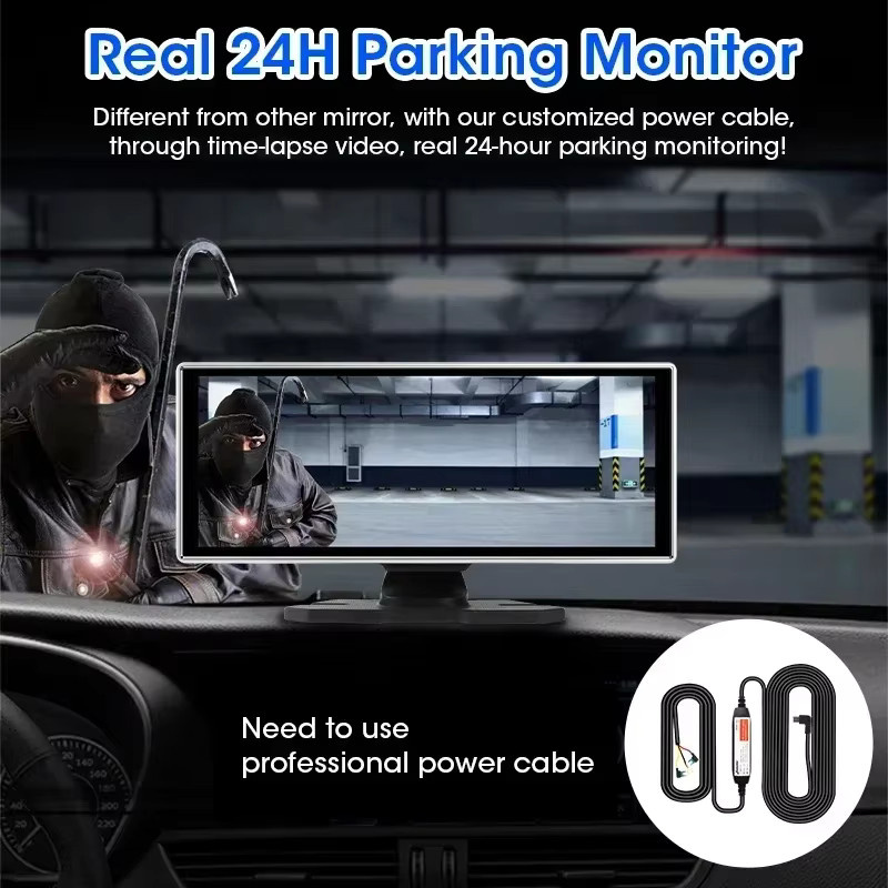 Jansite 4K Dash Cam mit 11,26 Zoll Display, Wireless Carplay & Android Auto, GPS Navigation und Dual Objektiv in Schwarz - Bild 5