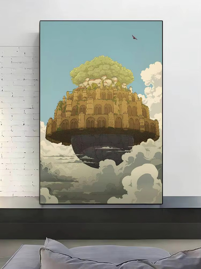 Selbstklebende Wandkunst Laputa Castle HD Wanddekoration in Mehrfarbig - Bild 6
