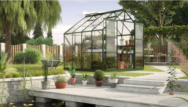 Vitavia Gewächshaus Uranus 6700 in Smaragd Grün mit 6,7 m² Fläche und 3 mm ESG-Glas - Bild 3