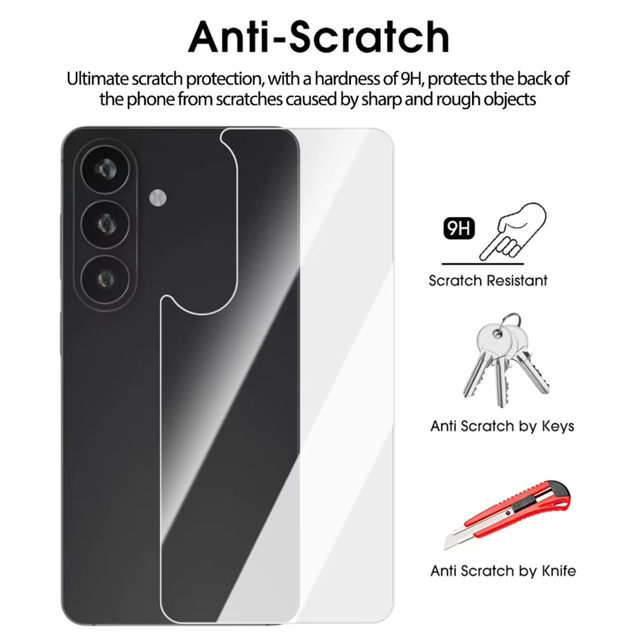 6-in-1 Schutzset aus gehärtetem Glas für Samsung Galaxy S26, S26 Plus und S26 Ultra mit Rückseiten- und Objektivschutz in Transparent - Bild 4