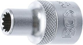 BGS Steckschlüssel-Einsatz Gear Lock 10208 aus Chrom-Vanadium, Antrieb 1/2 Zoll, Schlüsselweite 8 mm, Farbe Silber - Bild 1