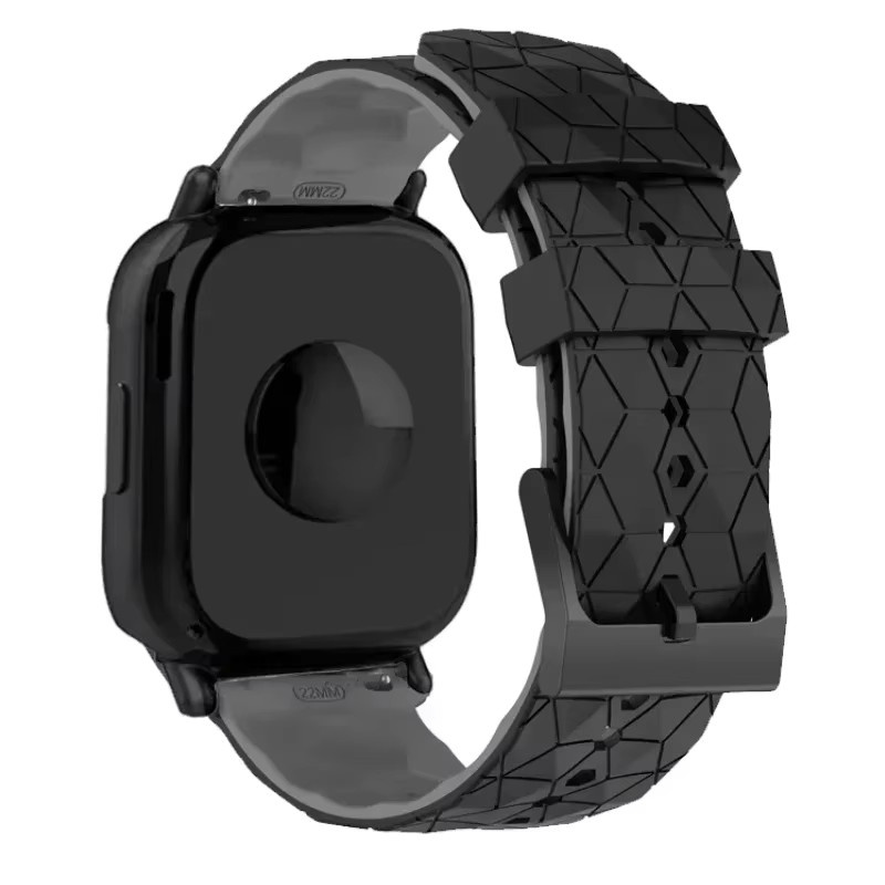 Xiaomi Uhrenarmband Silikon, Schwarz, 22 mm, 20 mm, Football Pattern - Bild 3