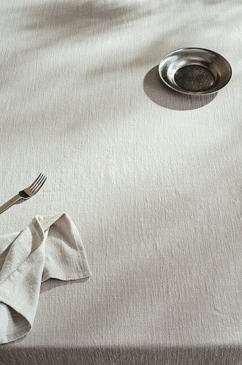 Jotex Tischdecke CASPER in Grau und Beige aus Baumwolle und Leinen, minimalistisches Design, waschbar bei 40 Grad - Bild 1