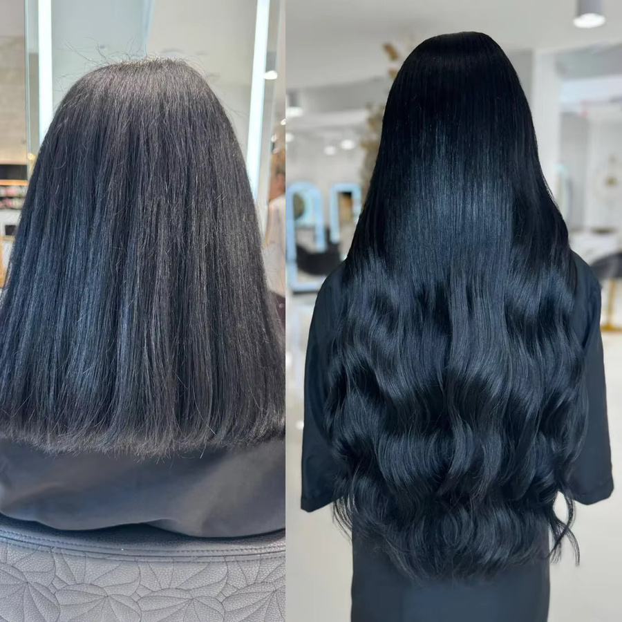 Happy Monday Echthaarverlängerungen, 100 g, brasilianisches Remy-Haar, Schwarz, Damen - Bild 6