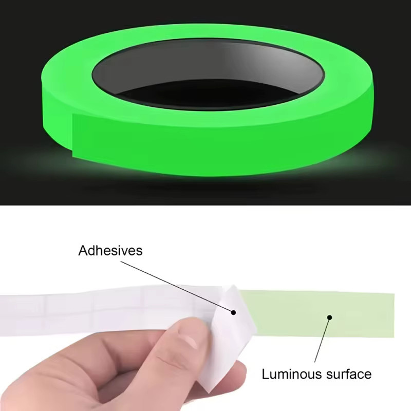 Selbstklebendes fluoreszierendes Klebeband in Grün zur Sicherheitsmarkierung von Wänden und Treppen sowie als Party-Dekoration - Bild 4