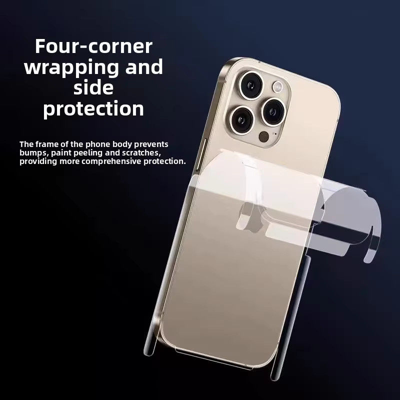 Vyimc 2in1 Hydrogel Schutzfolien Set für iPhone mit Seitenrahmen und Rückseite in Transparent und Schwarz - Bild 5
