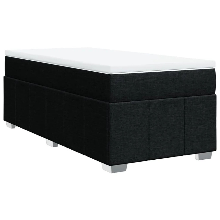 vidaXL Boxspringbett Hybrid mit Matratze und Taschenfederkern, Schwarz, B/T/H: 80 x 200 x 46 cm - Bild 2