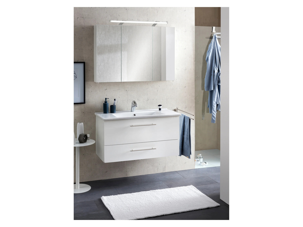 Schildmeyer Bad Spiegelschrank Dorina, 3-türig, Weiß, B/H/T: 100 x 75 x 16 cm - Bild 2