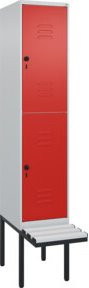 C+P Doppelstock-Spind Classic PLUS Sitzbank mit 1 Abteil und Sicherheits-Drehriegel, Kunststoff-Sitzfläche, B/T/H: 212,0 x 40,0 x 81,5 cm - Bild 1