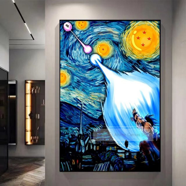 Dragon Ball Starry Night Wandteppich von Bandai – Multicolour Anime Wandbehang mit Sun Wukong und Goku Kamehameha für deine Otaku-Schlafzimmerdekoration - Bild 1