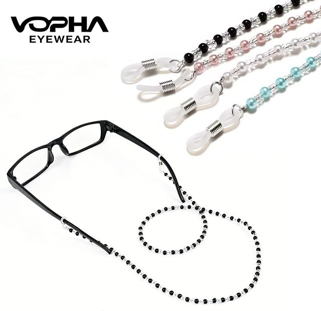 VOPHA Perlen-Brillenkette, weiß, schwarz - Bild 1