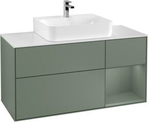 V&B Waschtischunterschrank Finion Wandbeleuchtung in Eiche lackiert B/T/H: 120 x 50,1 x 50,1 cm - Bild 1