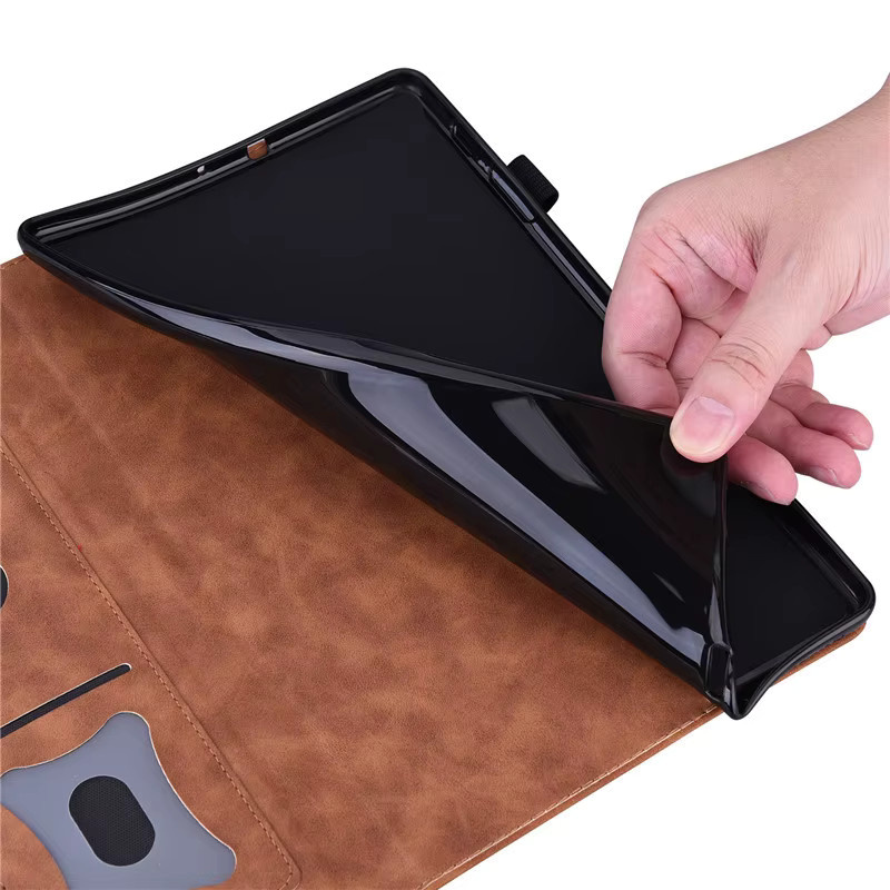 VIGENCIA Luxus PU Leder Brieftasche Schutzhülle für iPad 11 Zoll 10. und 11. Generation in Blau und Braun - Bild 4