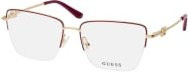 Guess GU 2976 Korrektionsbrille, Cat Eye, Halbrand, Metall, rot, gold, Damen - Bild 1