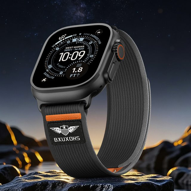 Cor Trail-Armband für Apple Watch, Textil/NATO, Schwarz, Unisex - Bild 1