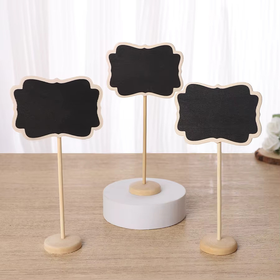 ZQCXLD Mini Holztafel als Kreidetafel für Hochzeit und Party, Schwarz, Rechteckig - Bild 4