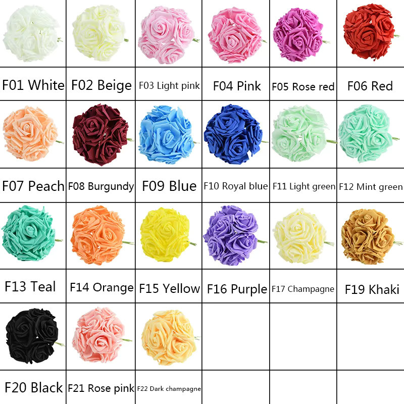 ZQCXLD Künstliche Rosenblumen aus PE-Schaum in F11 Light Green, 8 cm für Hochzeit und DIY-Dekoration - Bild 2