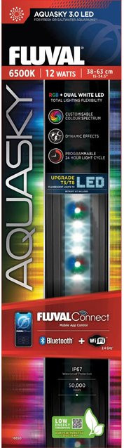 Fluval AquaSky Strip-LED 3.0 Beleuchtung in Schwarz mit 12 W und 28 LEDs, Breite: 38 - 62,8 cm - Bild 1