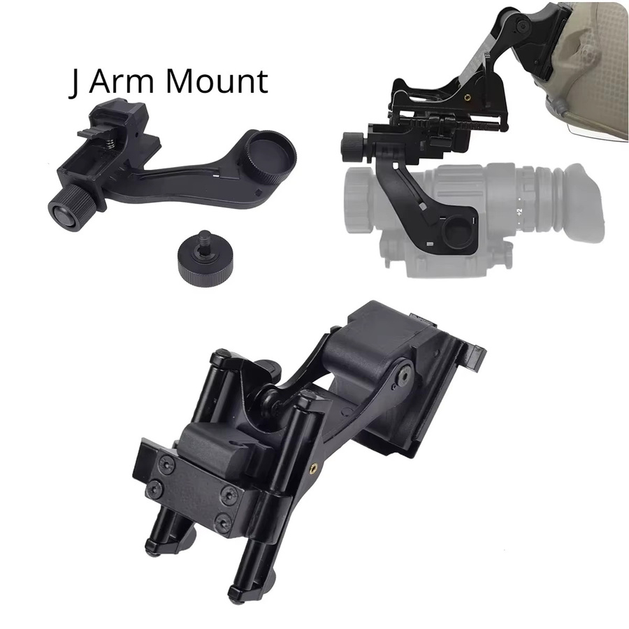BOOIU Taktischer J-Arm Helmhalterung Adapter für NVG PVS-14 PVS-7 Monokulare Nachtsichtgeräte, Schwarz - Bild 4