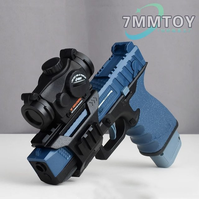 SALT POWER GUN, Manuelle Softbullet-Pistole mit Zielfernrohr, Blau & Schwarz - Bild 1