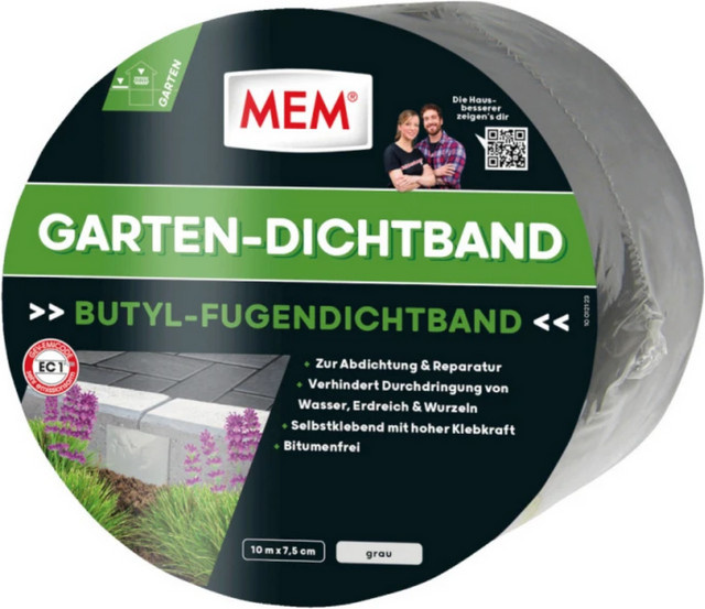 MEM Garten-Dichtband aus Butyl in Silber/Grau, Breite: 7,5 cm, Länge: 10 m - Bild 1