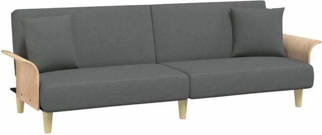 vidaXL Schlafsofa Click-Clack mit Armlehnen in Dunkelgrau aus Stoff mit Massivholzrahmen B/T/H: 224 x 89 x 70 cm - Bild 1