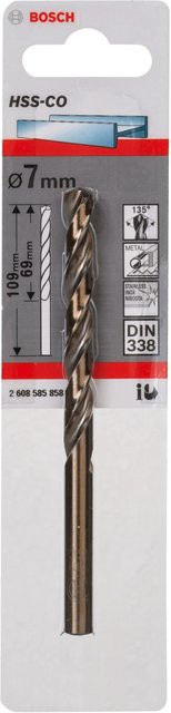 Bosch HSS-Co Metall-Spiralbohrer in Silber, Durchmesser: 7 mm, Gesamtlänge: 10,9 cm - Bild 3