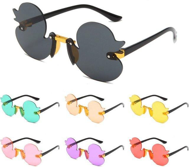 Kinder Sonnenbrille Ente Form, randlos, bunt, round - Bild 1