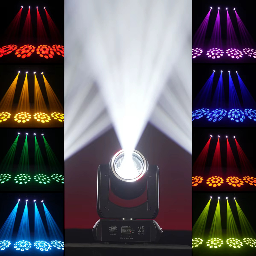 HYULIGHTS Mini LED Moving Head Bühnenbeleuchtung mit 180W, Beam, 3D-Spot und Halo-Effekt, 8 Farben, 8 Gobos und 18 rotierenden Prismen in Schwarz - Bild 5