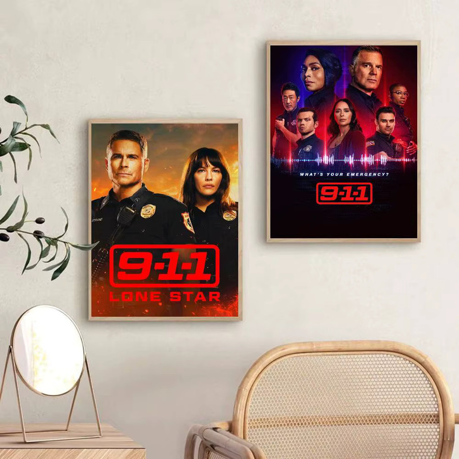 Moetch Poster-Aufkleber Motiv Hot TV Show 9-1-1, wasserfester Wandaufkleber für Wohnzimmer und Schlafzimmer, Mehrfarbig, B: 15,0 cm, H: 10,0 cm - Bild 5