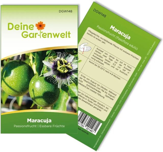 Deine Gartenwelt Passionsfrucht Maracuja Samen für Zimmerpflanzen und Gewächshäuser - Bild 1