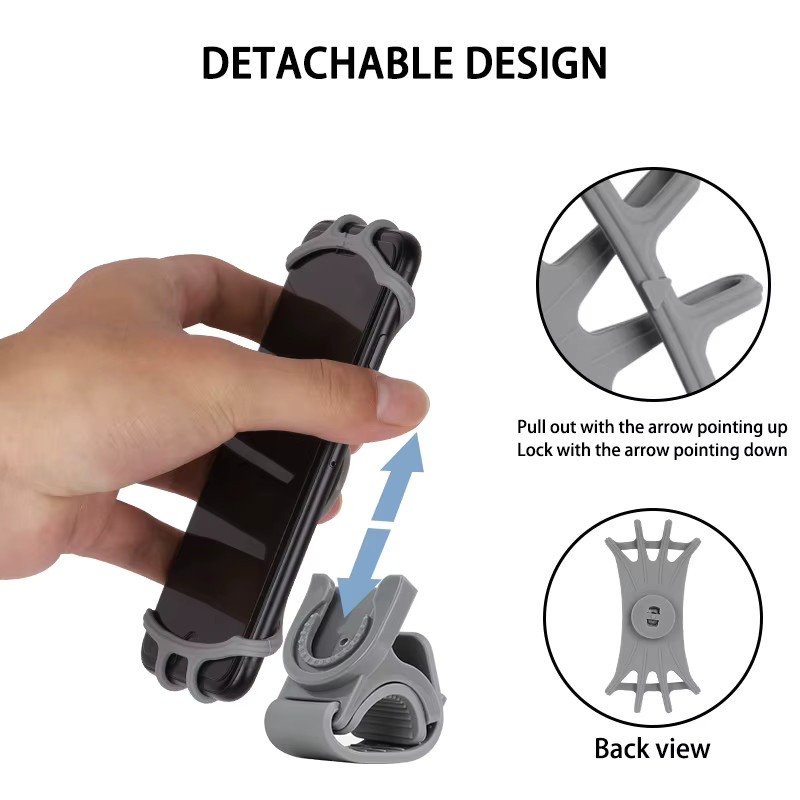 Universelle 360 Grad Handyhalterung für Fahrrad, Motorrad und Kinderwagen in Schwarz, passend für Smartphones von 10,2 cm bis 17,8 cm - Bild 4