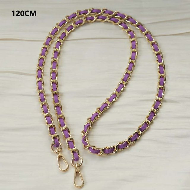 PurpleHeart Universal Handy-Schultergurt aus Metall und Leder in Violett, 120 cm Länge - Bild 1