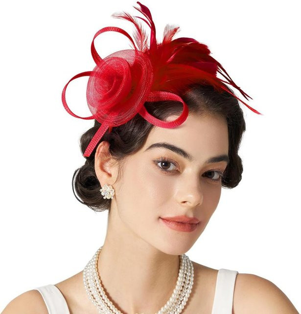 seeonova Stirnband, Fascinator, rot, Mädchen - Bild 1
