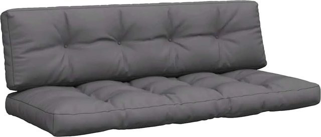 vidaXL Palettenkissen 2-teiliges Set aus Polyester in Anthrazit, UV-beständig und wasserabweisend, B/T/H: 60 x 60 x 12 cm - Bild 1