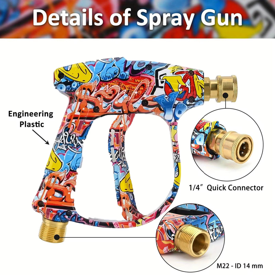 Graffiti Shell Hochdruckreiniger-Pistole mit 2175 PSI und 1/4 Zoll Schnellanschluss sowie Düsenset in Multicolor - Bild 3